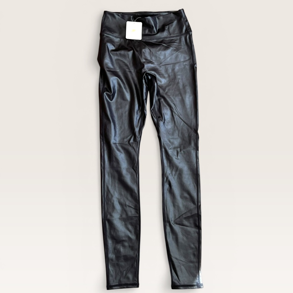 Fabletics Faux Leather Leggings - Black